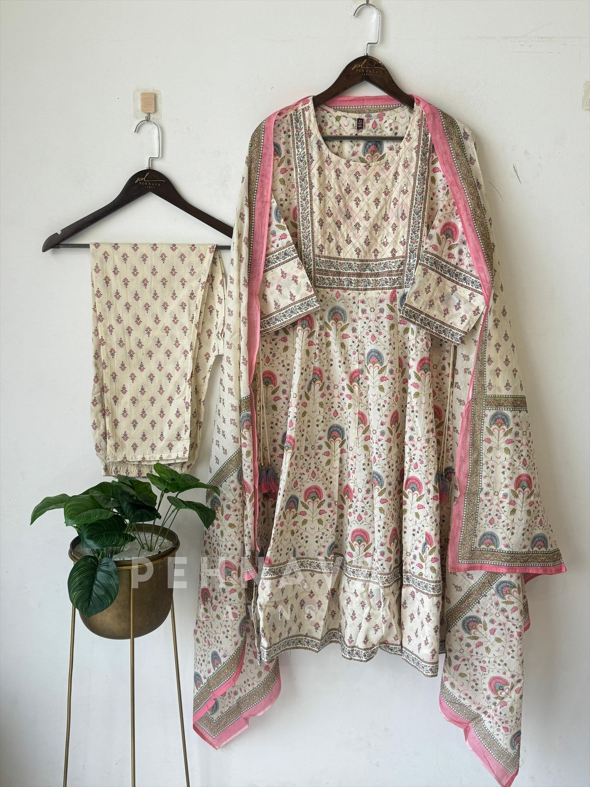 Off-White Patterned Suit-18545 - Pehnava Lawns