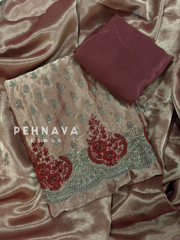 Premium Zardosi Unstitched Suit