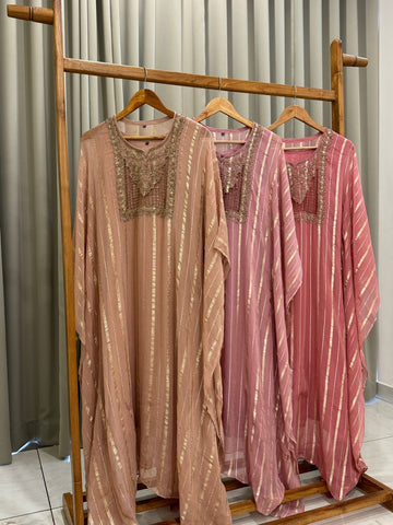 Organza Handworked kafthan with Zari-line
