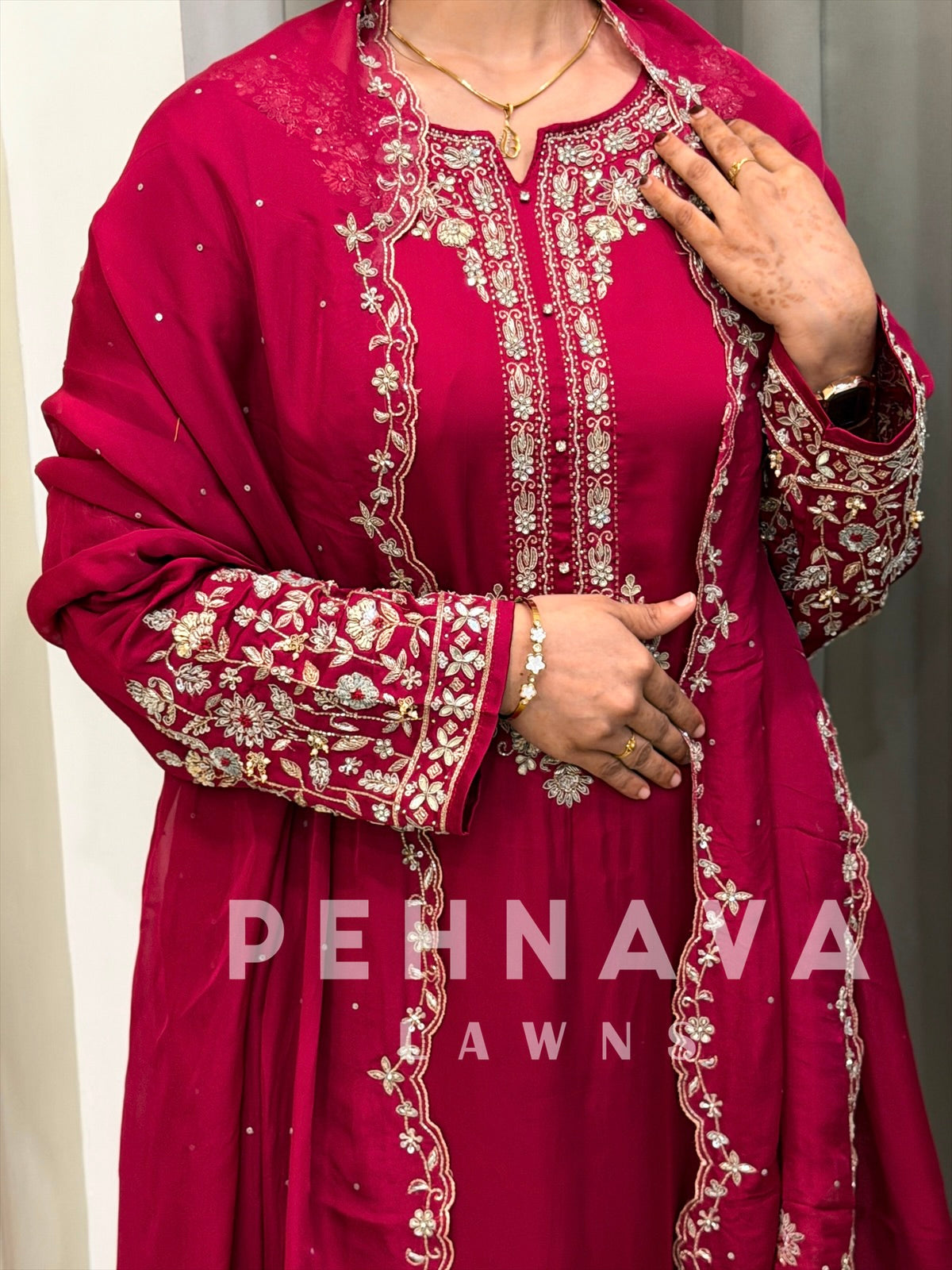 Premium Crepe Handworked Suit