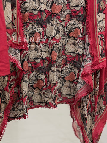 Floral Embroidered Unstitched Suit