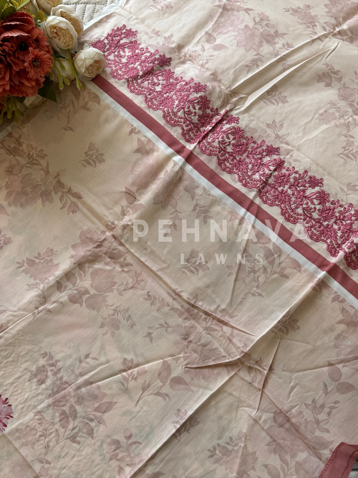 Premium Khaadi Sleeve Embroideres Lawn Suit-KS05