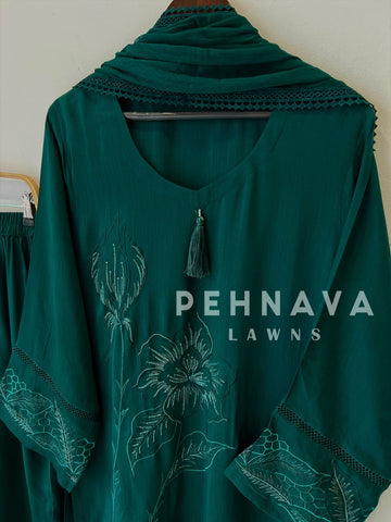 Muslin Embroidered Ensemble D003