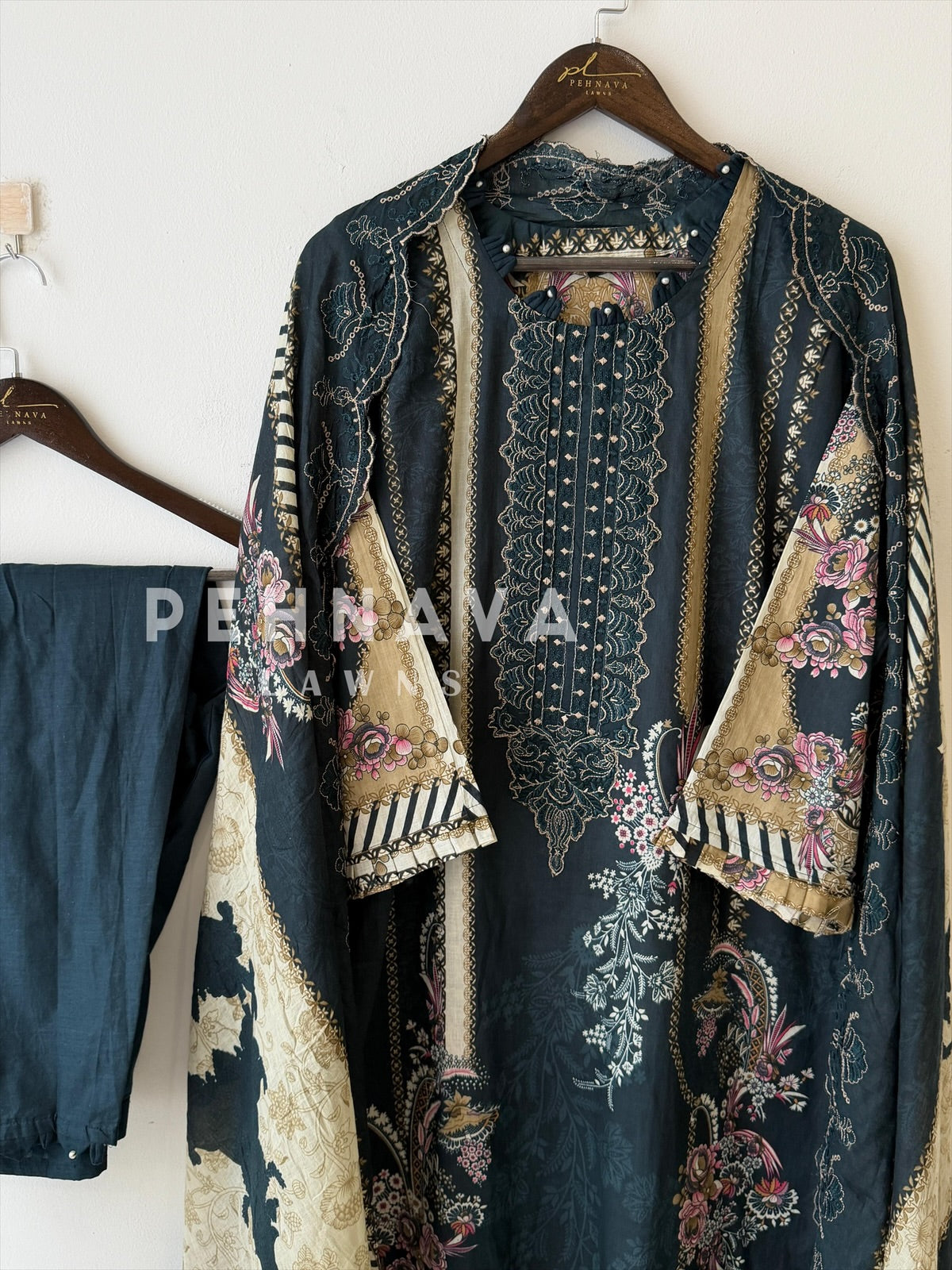 Signature stitched Suit-406 Blue