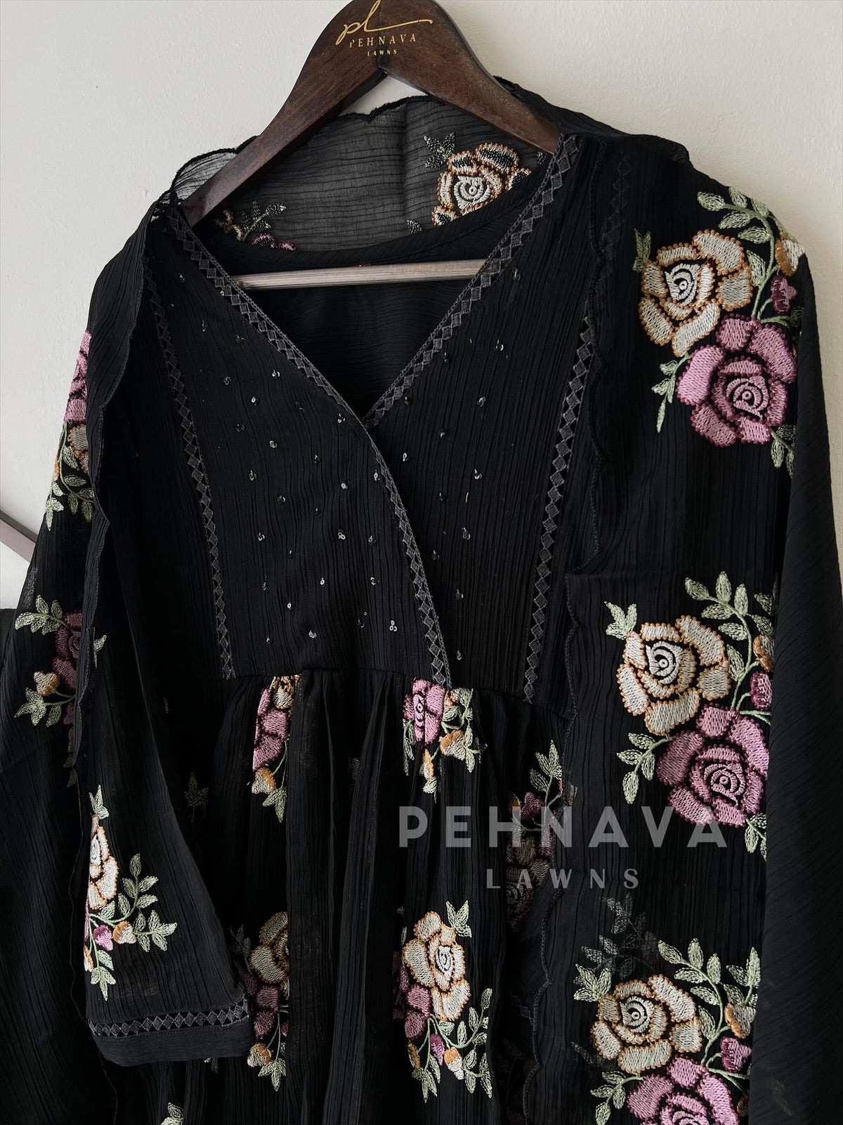 Embroidered Floral Buti Suit-12764