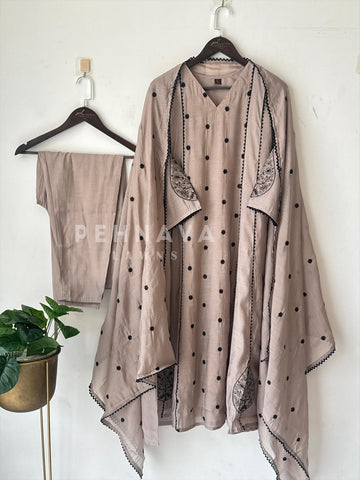 Elegant Embroidered A-line Suit