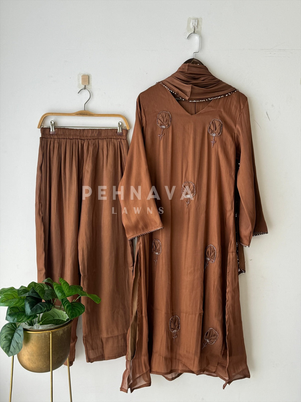 Shimmer A-line 3 peice Suit-3617 - Pehnava Lawns