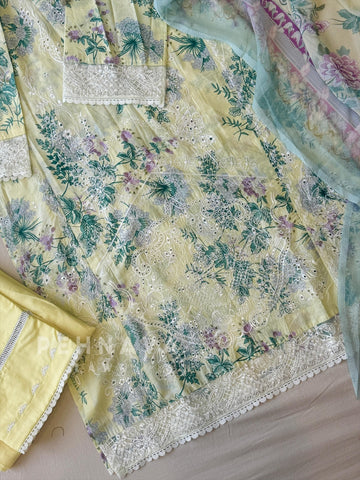 Unstitched  Lawn Suit-4002 - Pehnava Lawns