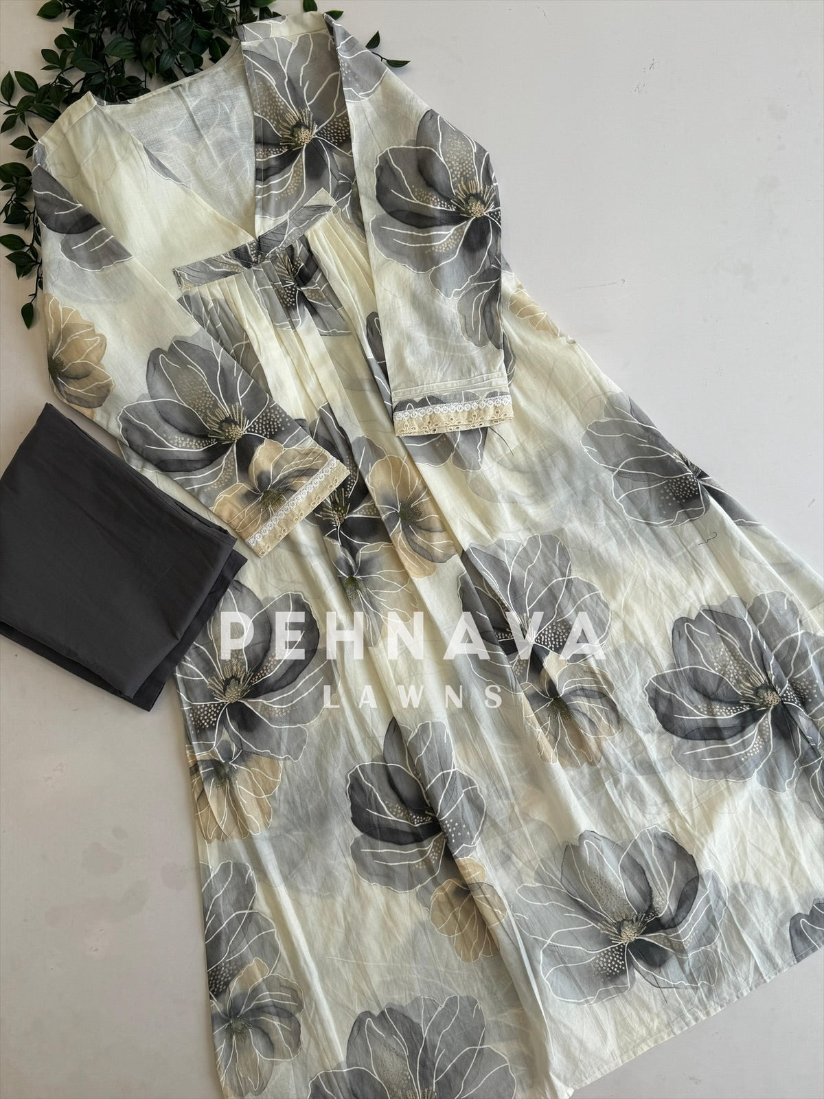 Soft Floral Luxe Cotton Coord Set - Pehnava Lawns