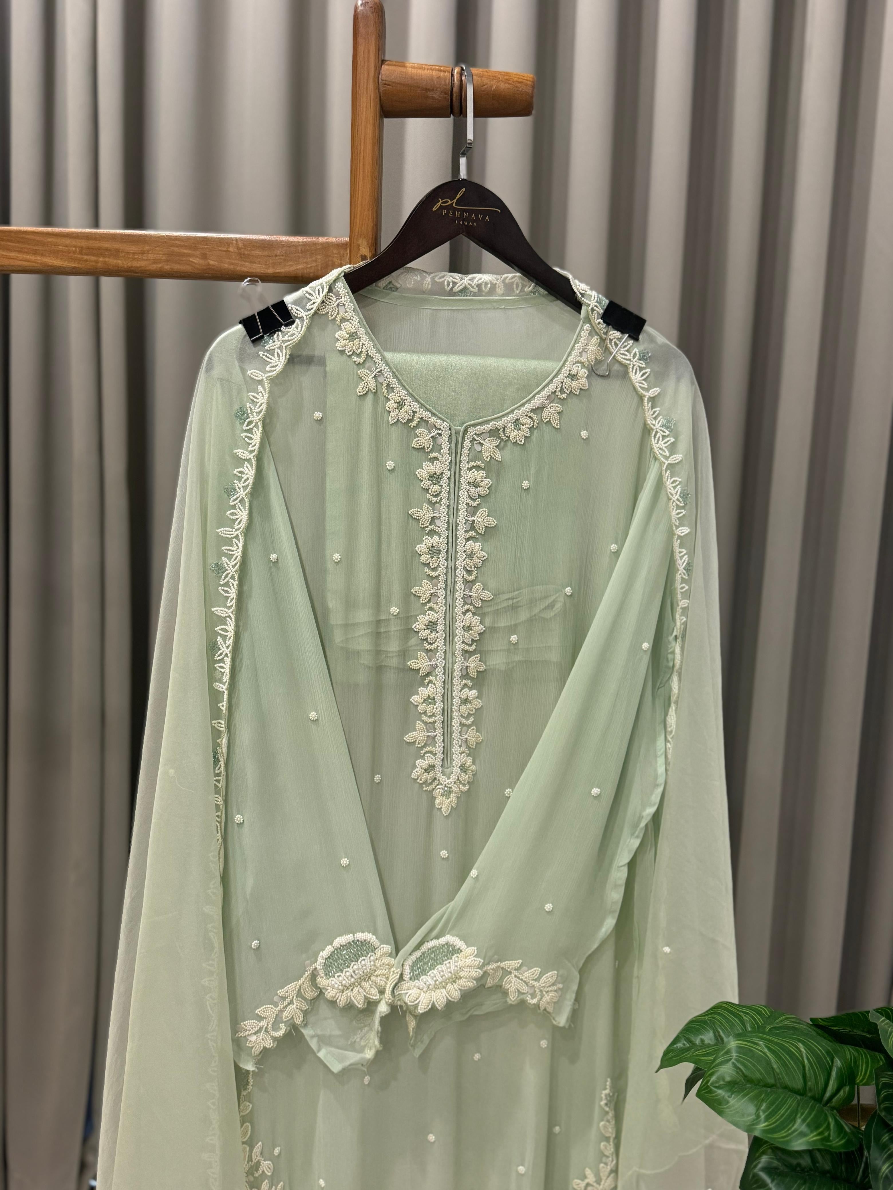 Premium Handworked Semi-Stitched Pakistani Suit - Pehnava Lawns