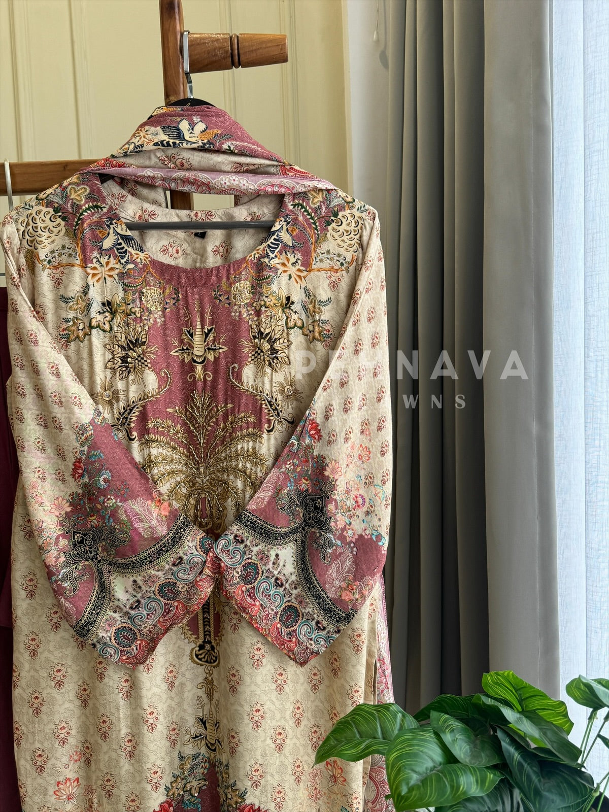 Printed Muslin Suit Set-306