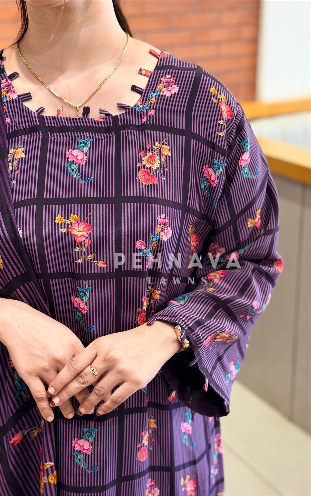 Printed Crepe Suit Set 5066