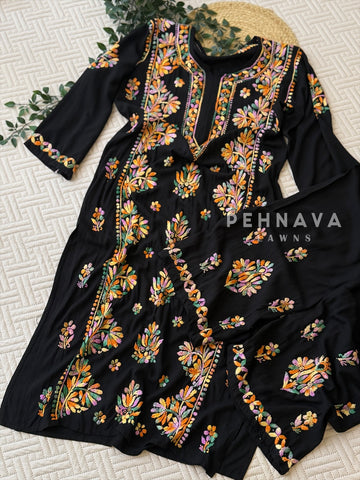 Multi black Chikankari Set