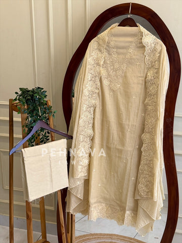 Chanderi Floral Embroidered Unstitched Suit 1160SK