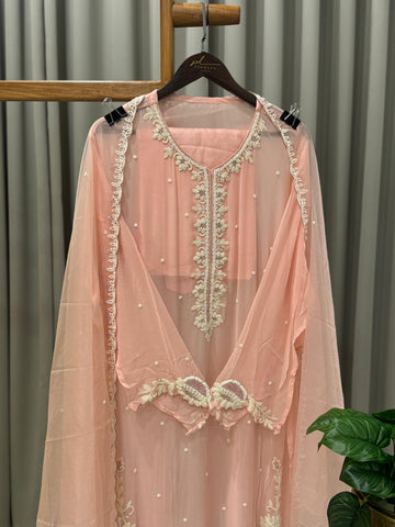 Premium Handworked Semi-Stitched Pakistani Suit - Pehnava Lawns