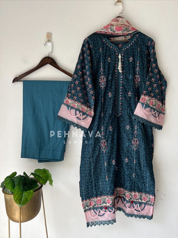 Embroidered Casual Ready To Wear Suit-21007-8