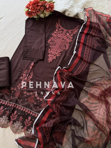 Floral Embroidered Rayon Suit