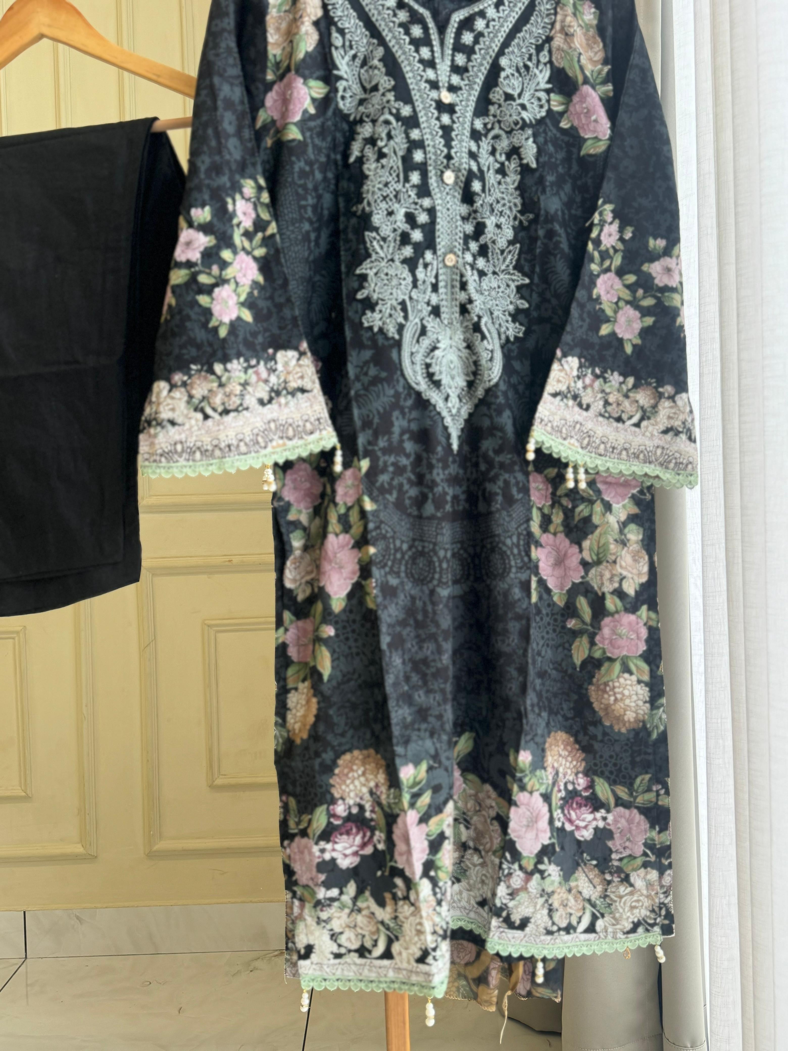 Cotton Casuals with Embroidered Dupatta-3906