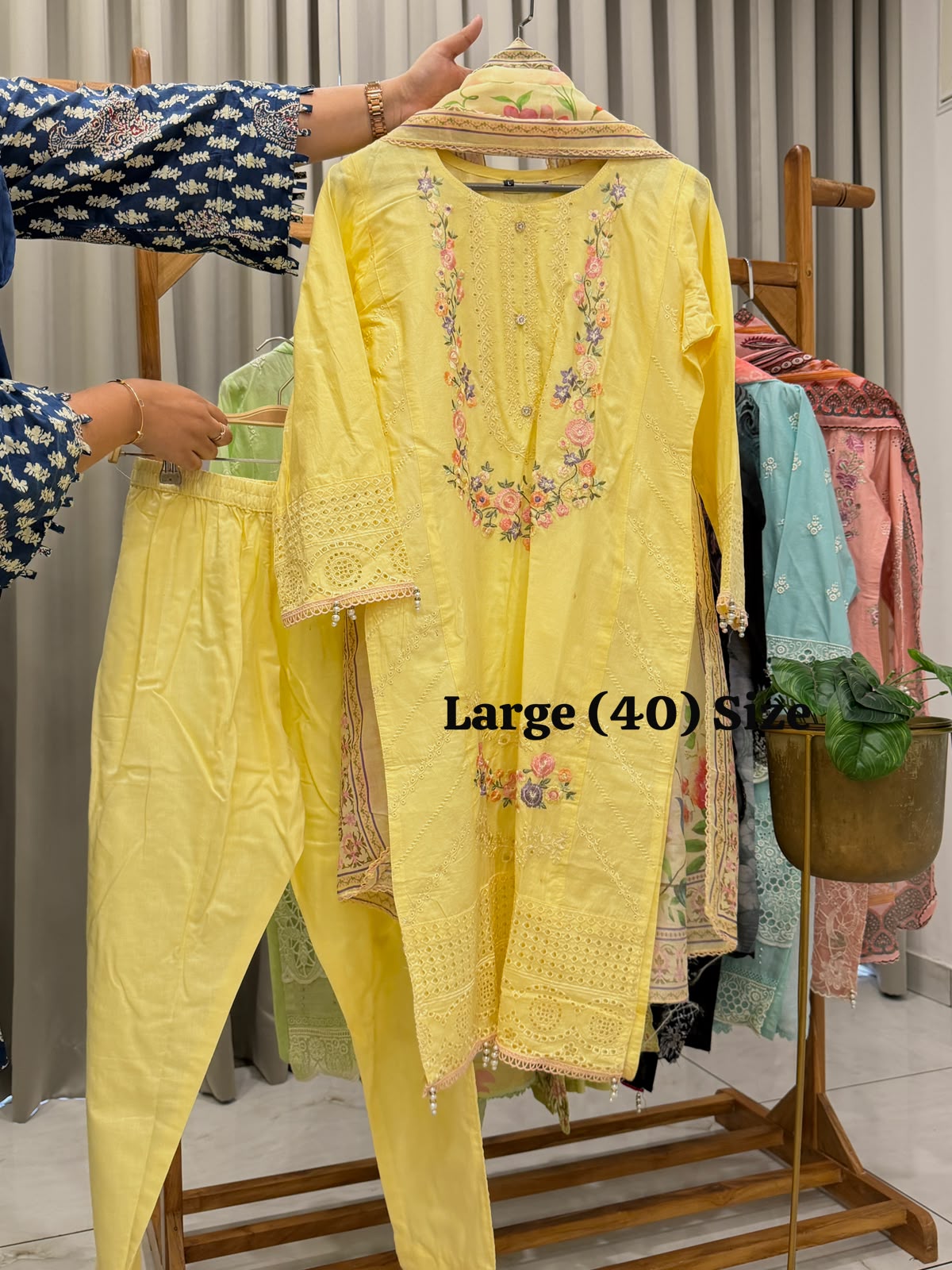 Signature Embroidered Three Piece Set