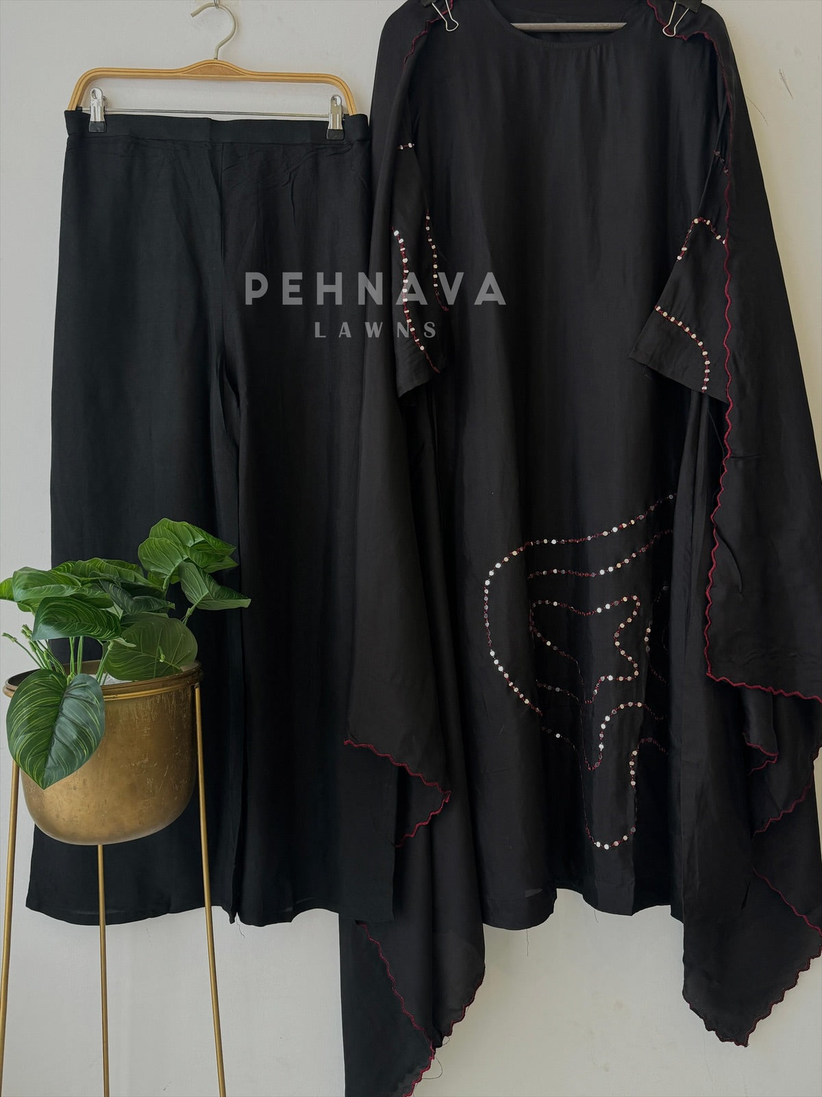 Mirror Work Silk Suit Set-3212