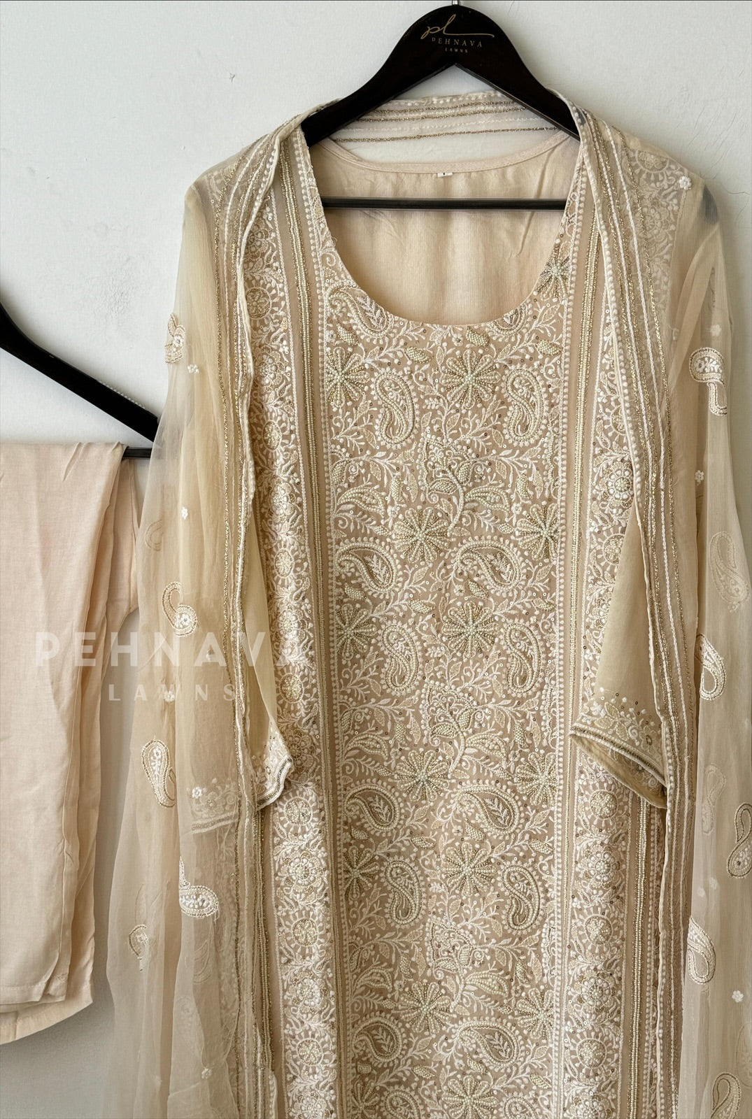 Premium heavy Embroidered Georgette Suit-No.6 - Pehnava Lawns