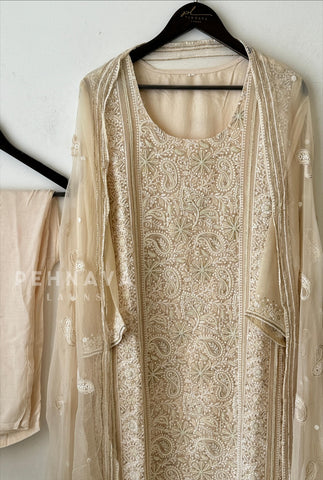 Premium heavy Embroidered Georgette Suit-No.6 - Pehnava Lawns