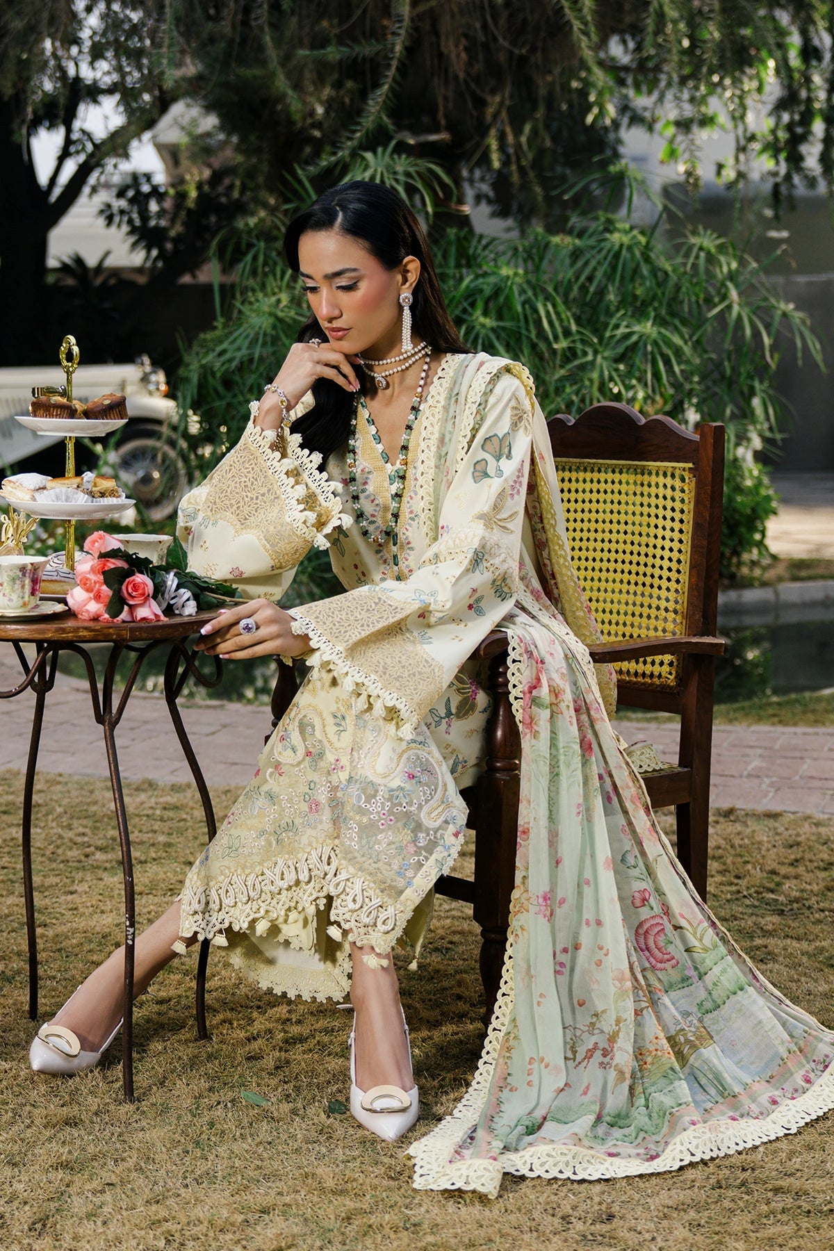 Sundas Ahad Premium Suit-BUTTER YELLOW EL-04