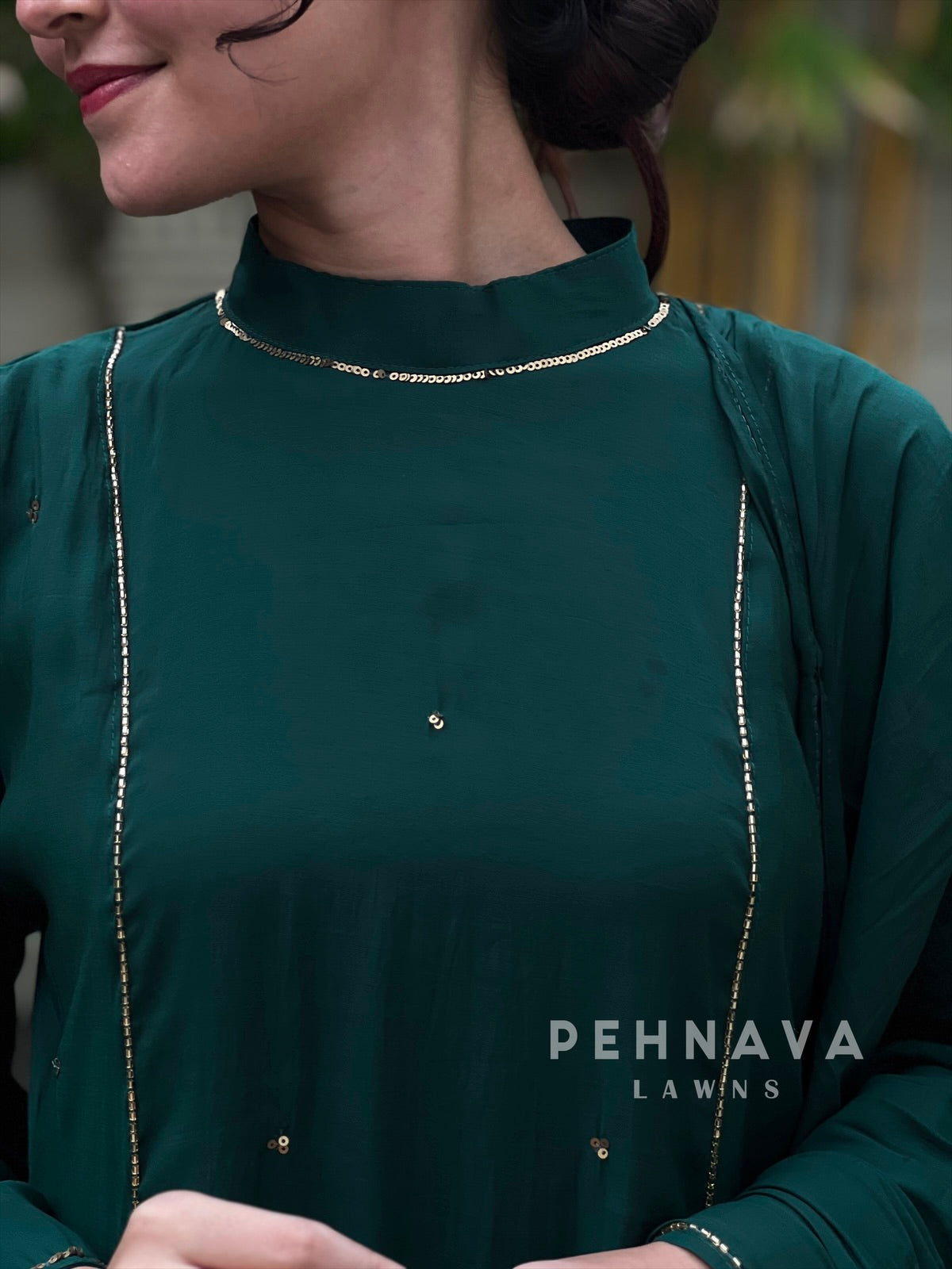 Handworked panel Anarkali Ensemble H-183