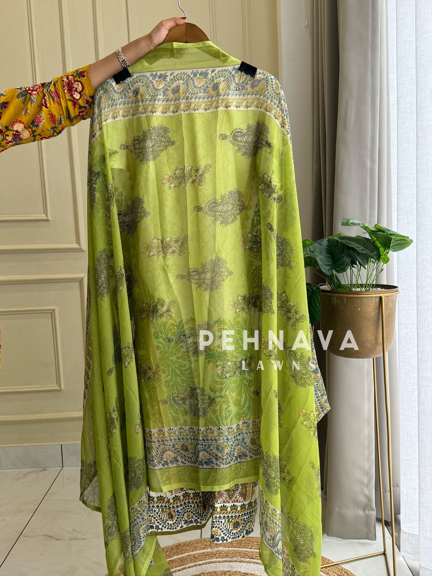Stunning white and green Embroidered Suit 3803