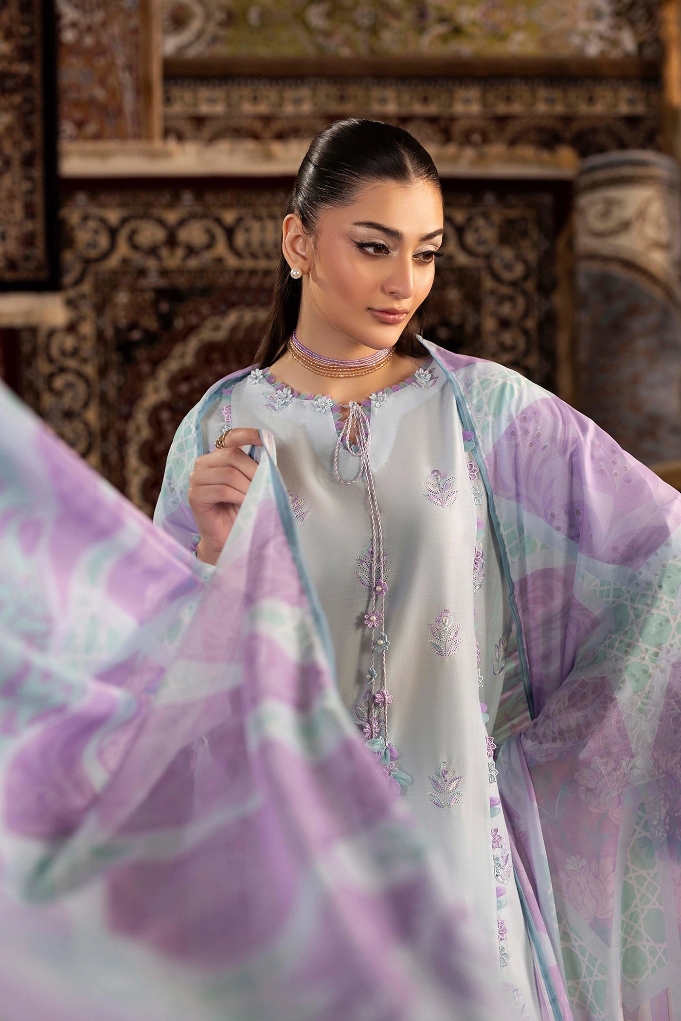 Adan’s Chenille premium unstitched suit-D07 - Pehnava Lawns