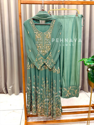 Heavy Handworked Anarkali Attire