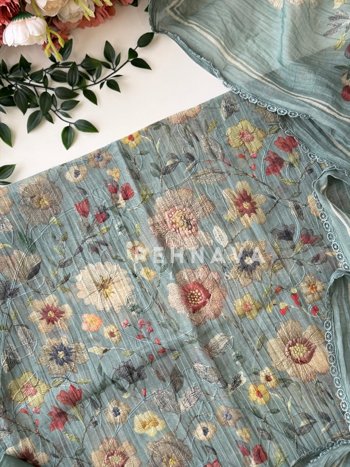 Floral Embroidered Unstitched Suit 4127