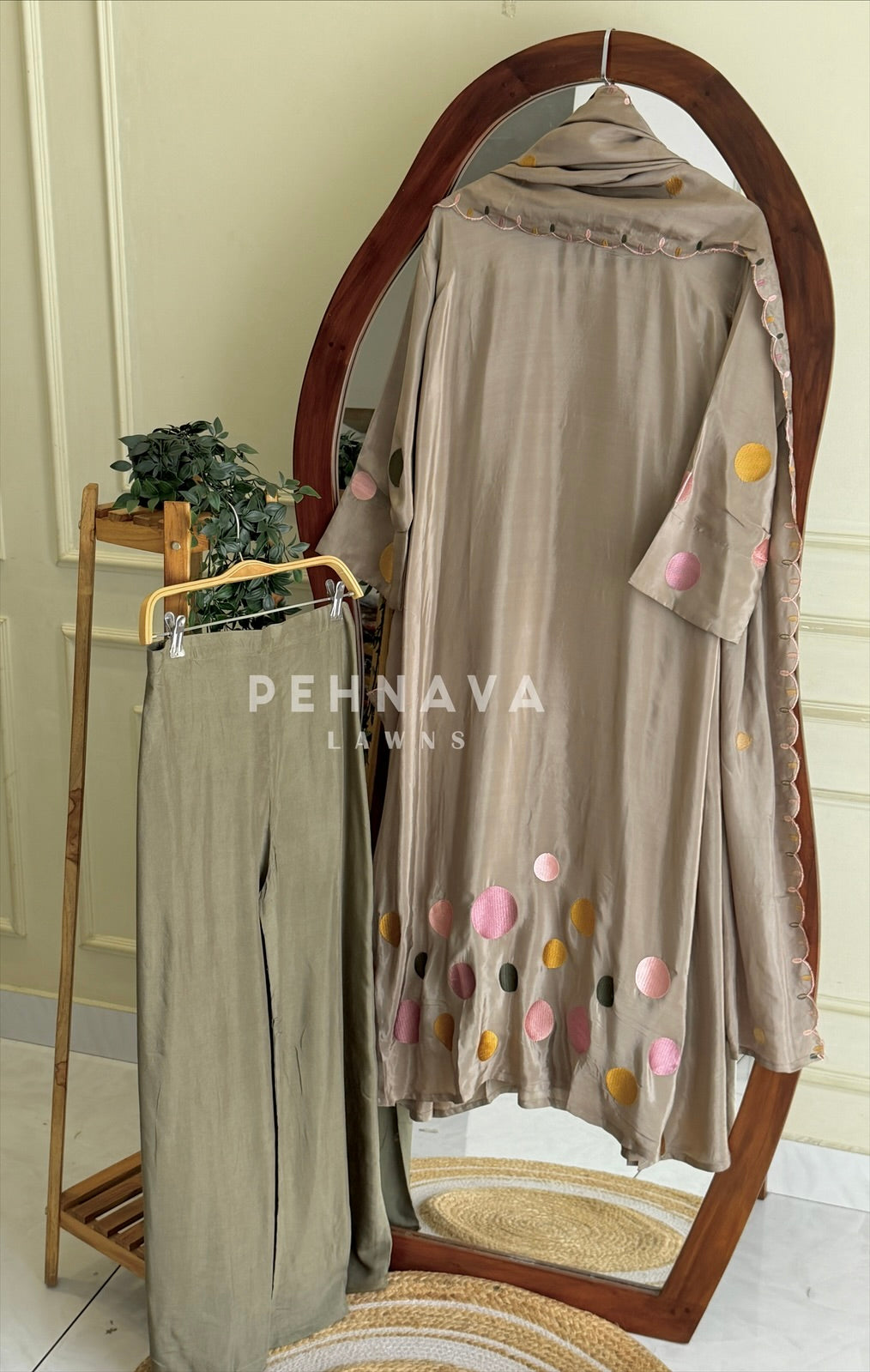 Polka Dot Appliqué Three Piece Set-6181