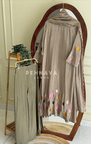 Polka Dot Appliqué Three Piece Set-6181