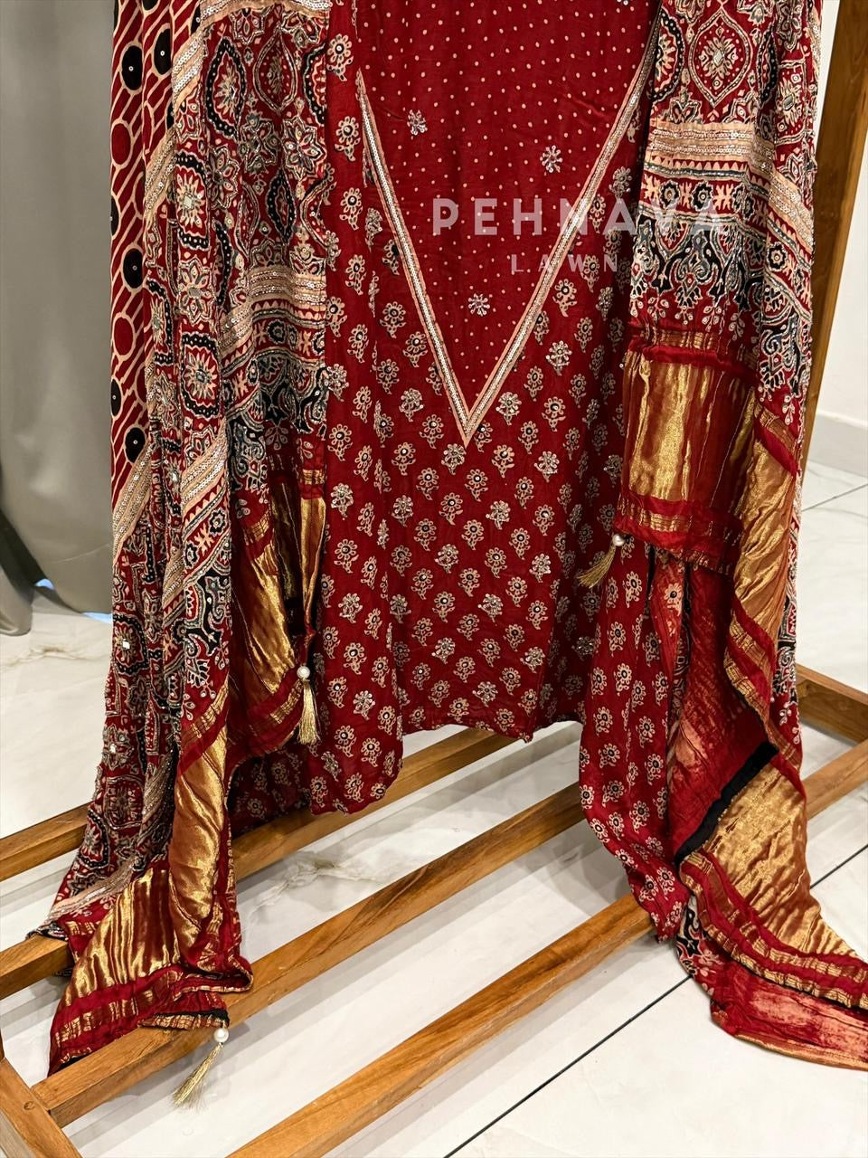 Ajrak Printed Unstitched Suit
