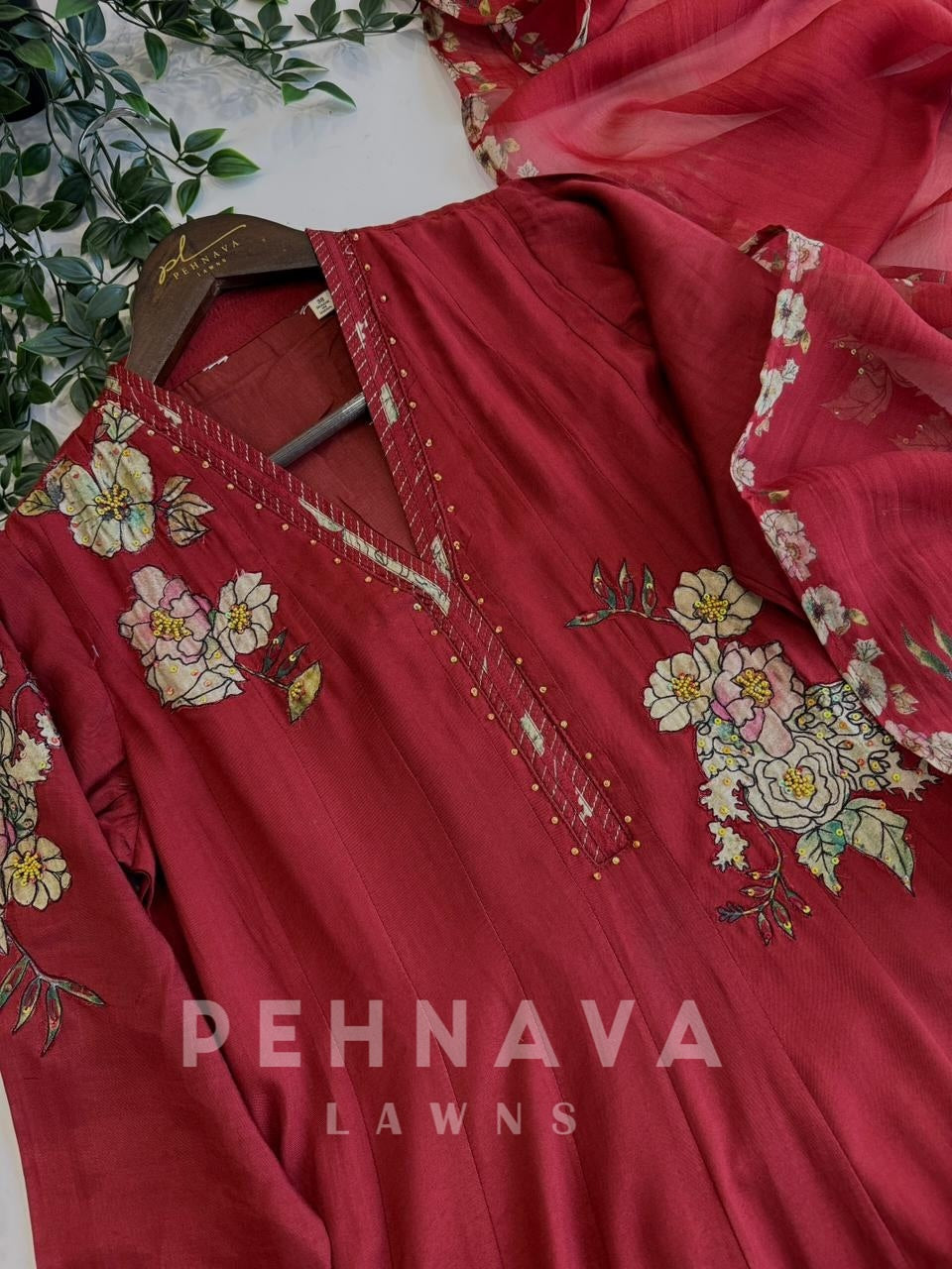 Panel Cut Muslin Anarkali Suit