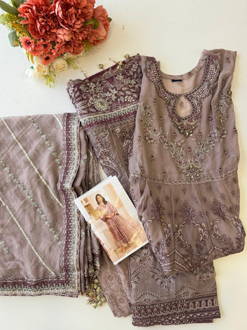 Luxurious Chiffon Embroidered Unstitched Suit-3
