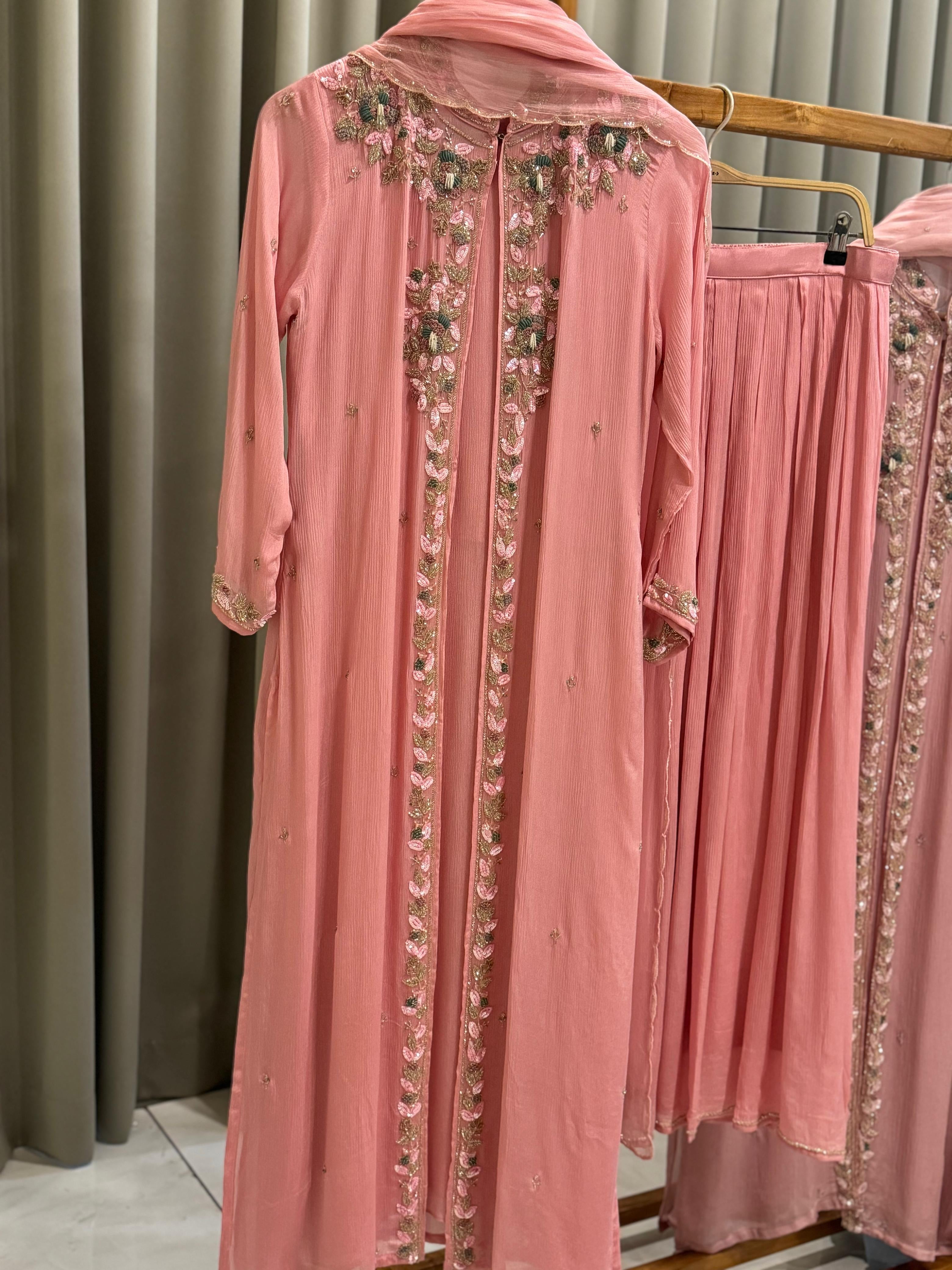 Premium Floral Handworked Jacket Dress