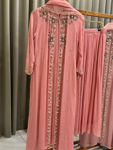 Premium Floral Handworked Jacket Dress