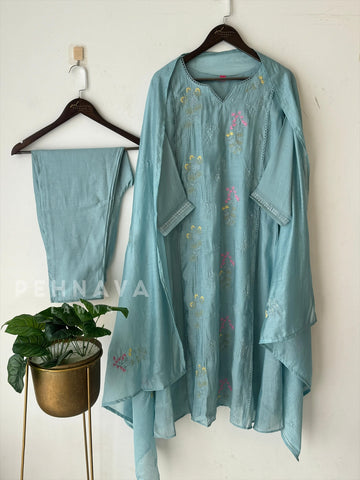 Floral Chanderi Ethnic Suit-3526 - Pehnava Lawns