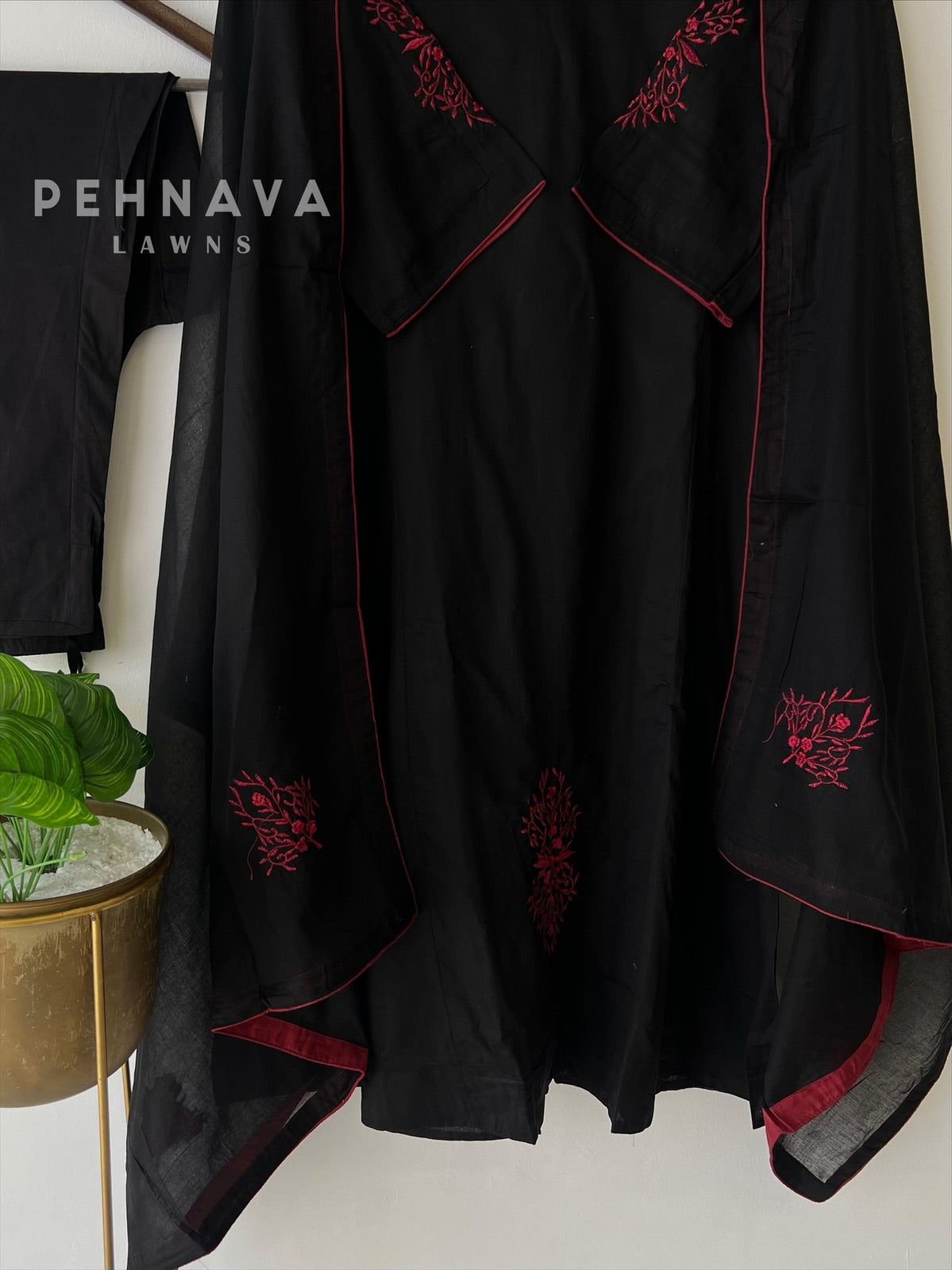 Black Thread Embroidered Suit