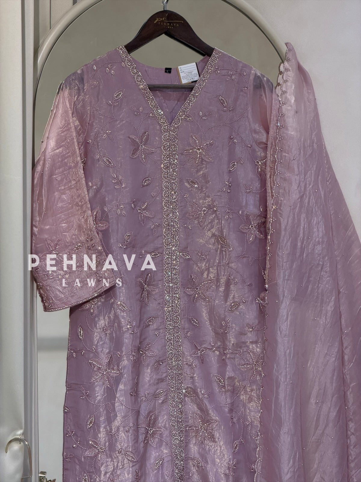 Crinkle Tissue Organza Three Piece Suit