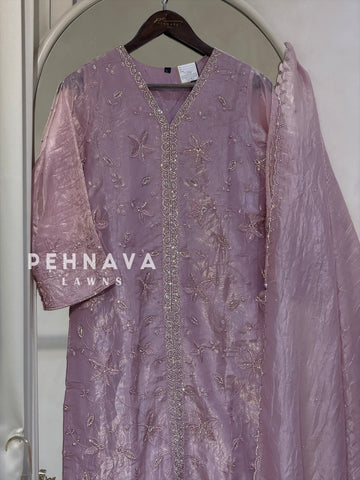 Crinkle Tissue Organza Three Piece Suit