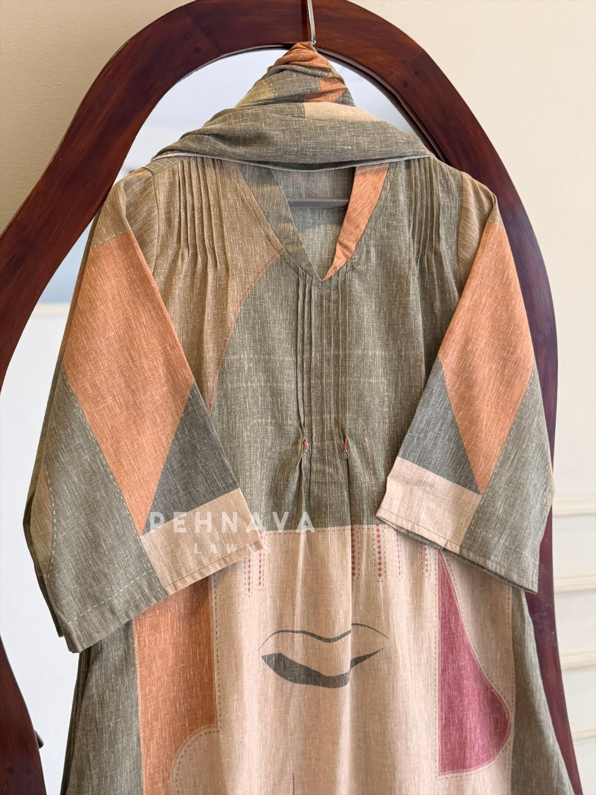 Pleated Yoke Three Piece Set 2816