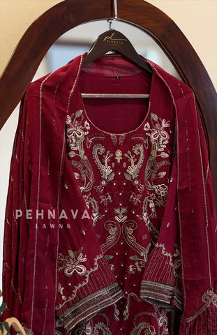 Heavy Embroidered Chiffon Suit 1033