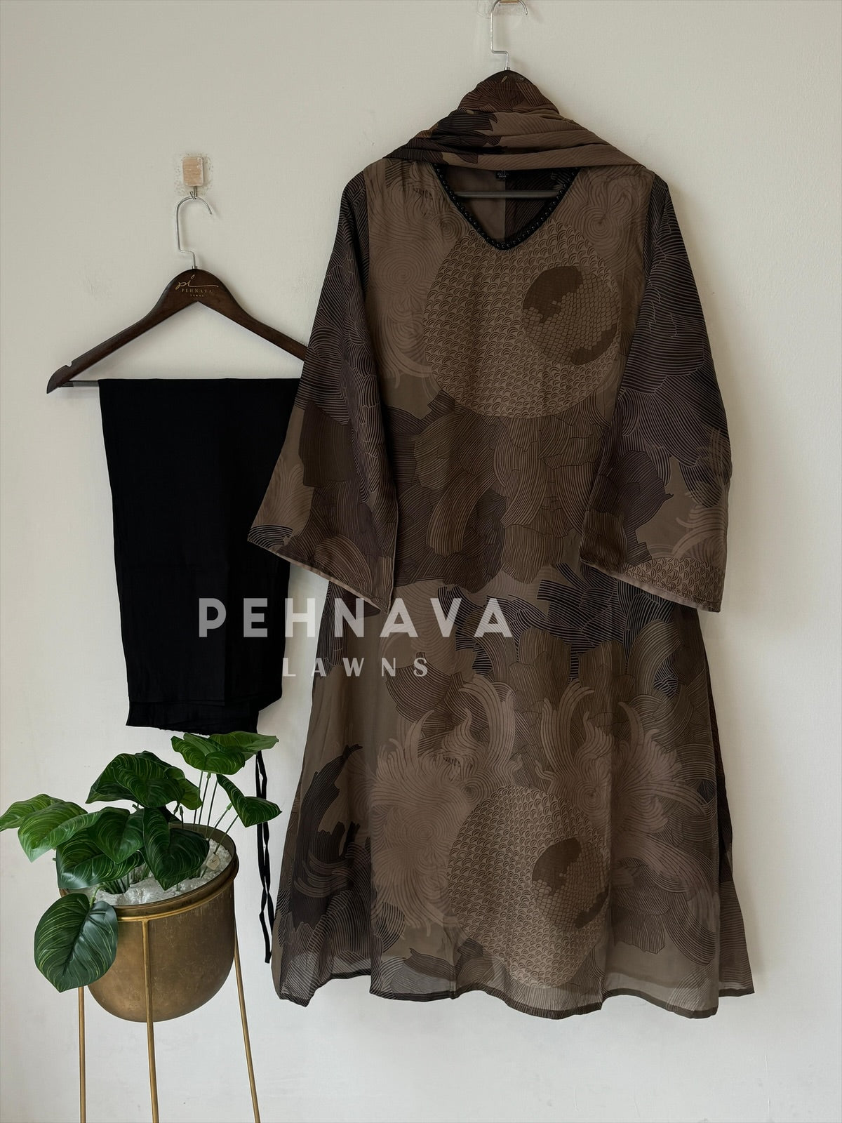 Printed Organza Ensemble Suit-4201