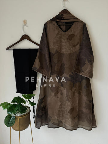 Printed Organza Ensemble Suit-4201