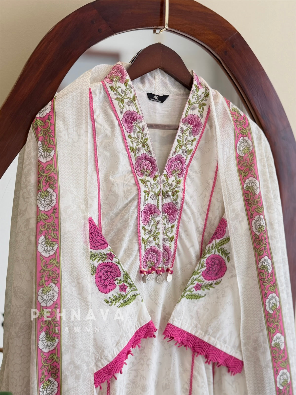 Printed Yoke Cotton Suit Set 4569