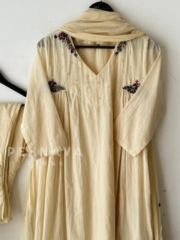 Thread Embroidered Cotton Suit