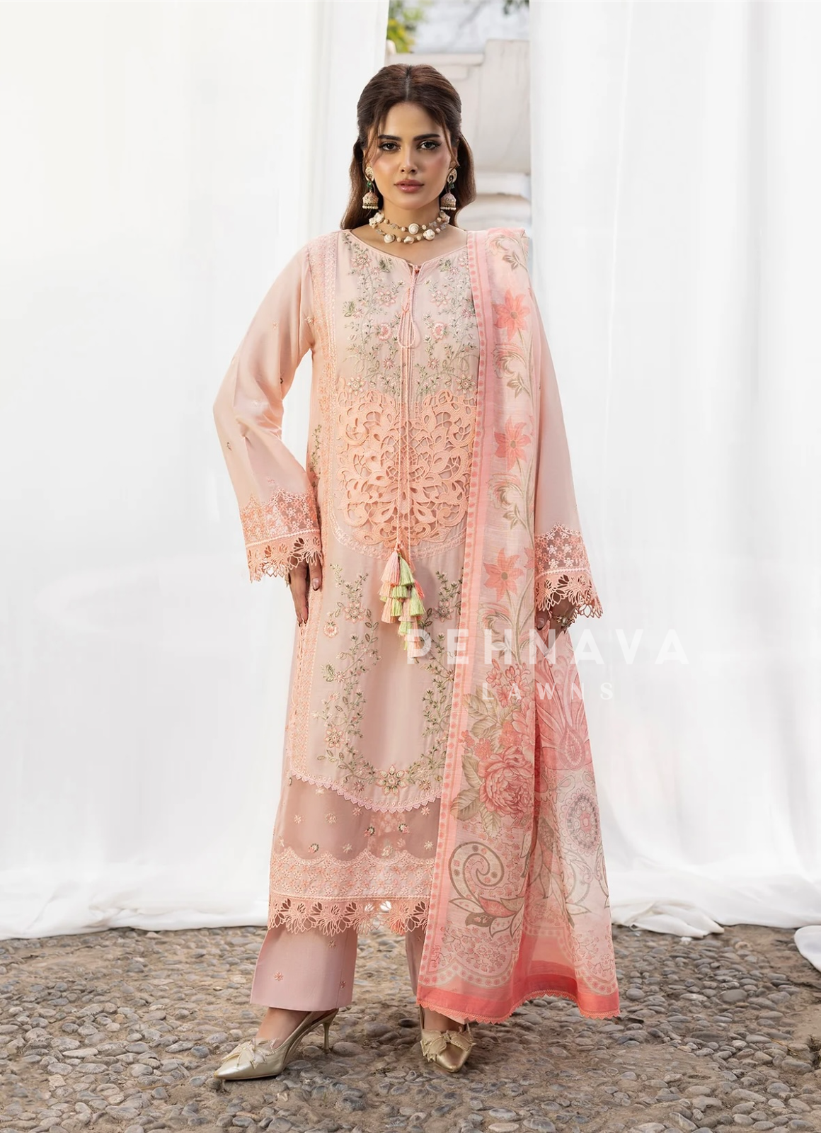 Zarqun Premium Cotton Embroidered Ensemble